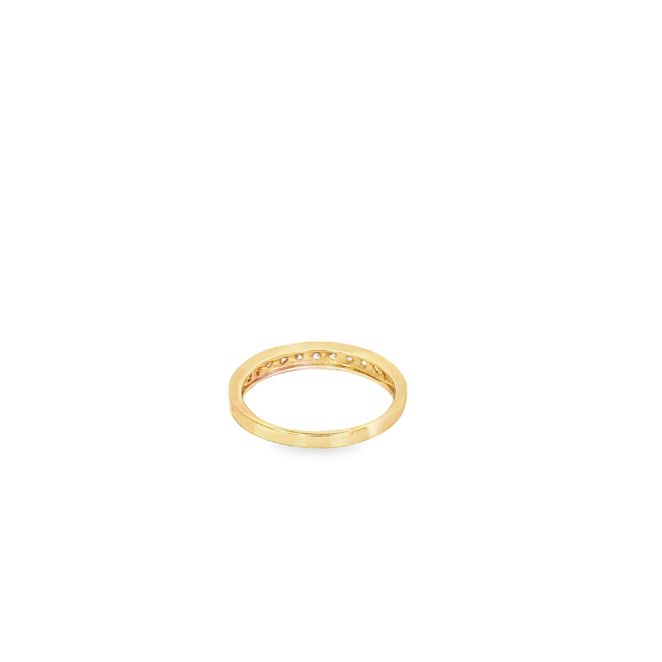 14K Yellow Gold Channel Set Wedding Band
