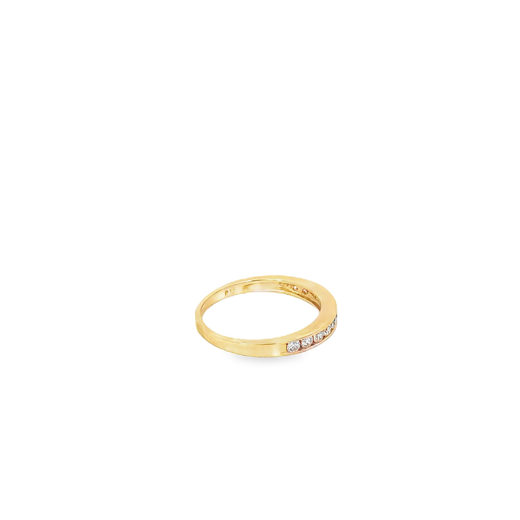 14K Yellow Gold Channel Set Wedding Band
