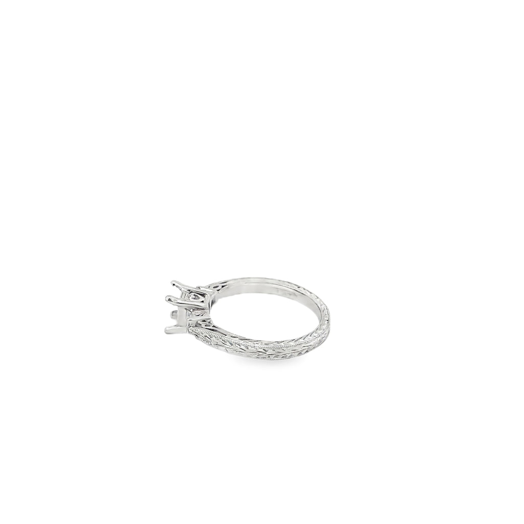 Platinum Solitaire Engagement Ring with 2 Princess Cut Diamonds