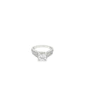 14K White Gold Split Shank Mounting with Raised 4 Prong Setting with X Style Head