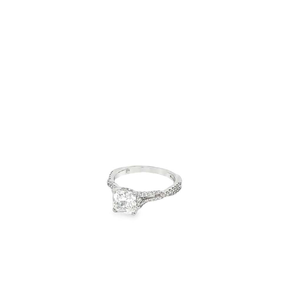 14K White Gold Twist with a Hidden Halo