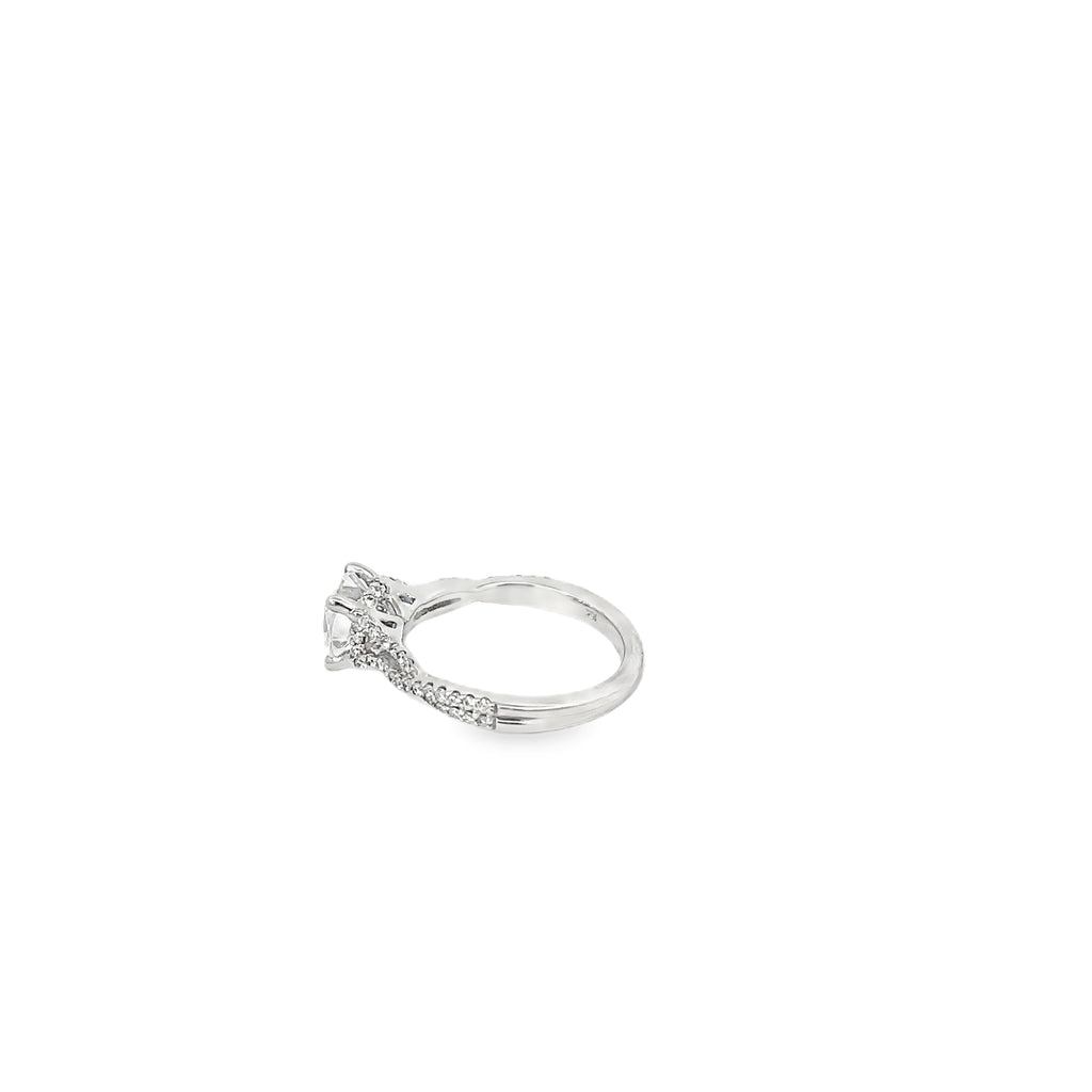 14K White Gold Twist with a Hidden Halo