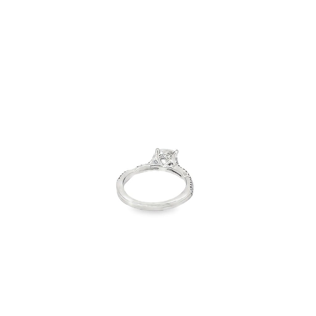 14K White Gold Twist with a Hidden Halo