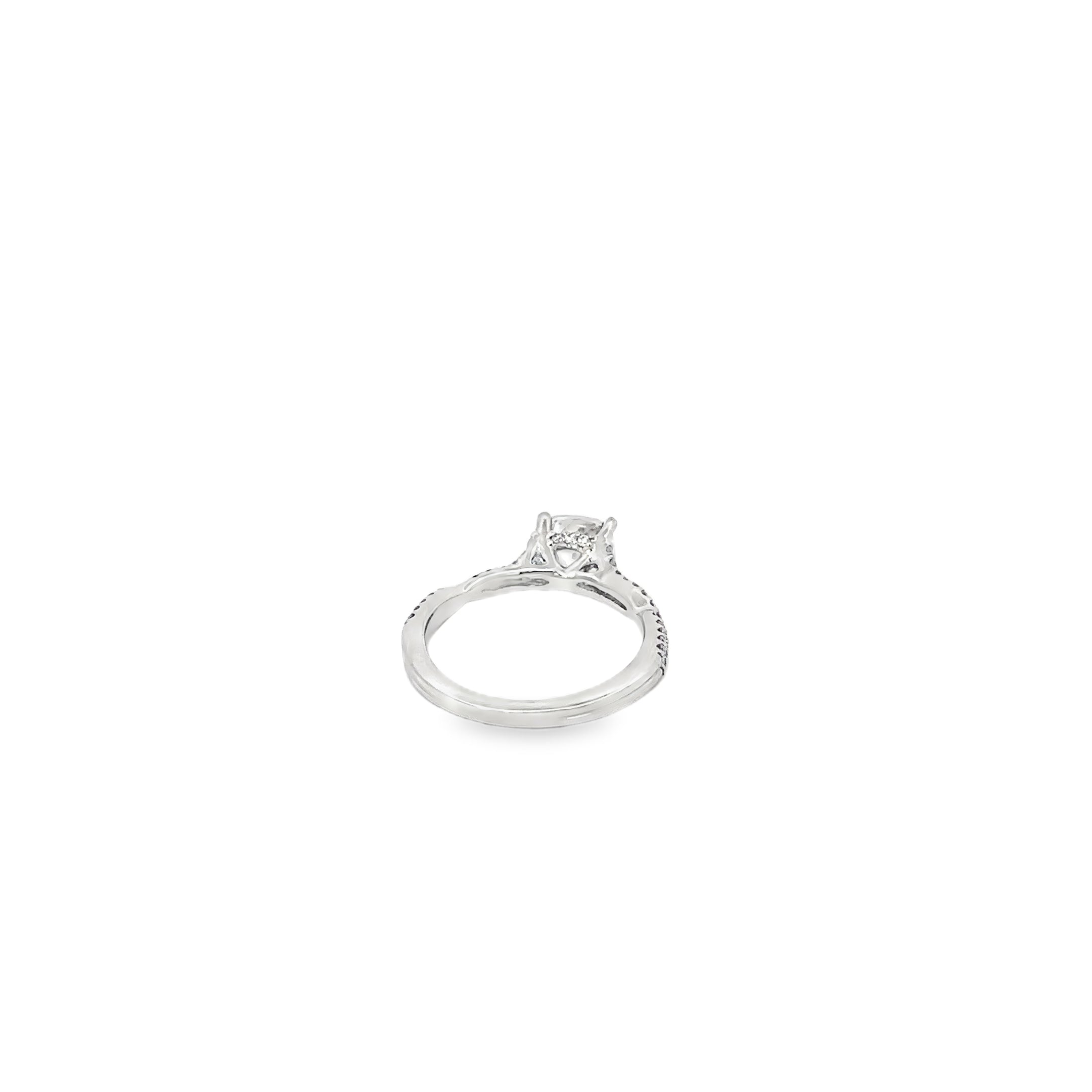 14K White Gold Twist with a Hidden Halo