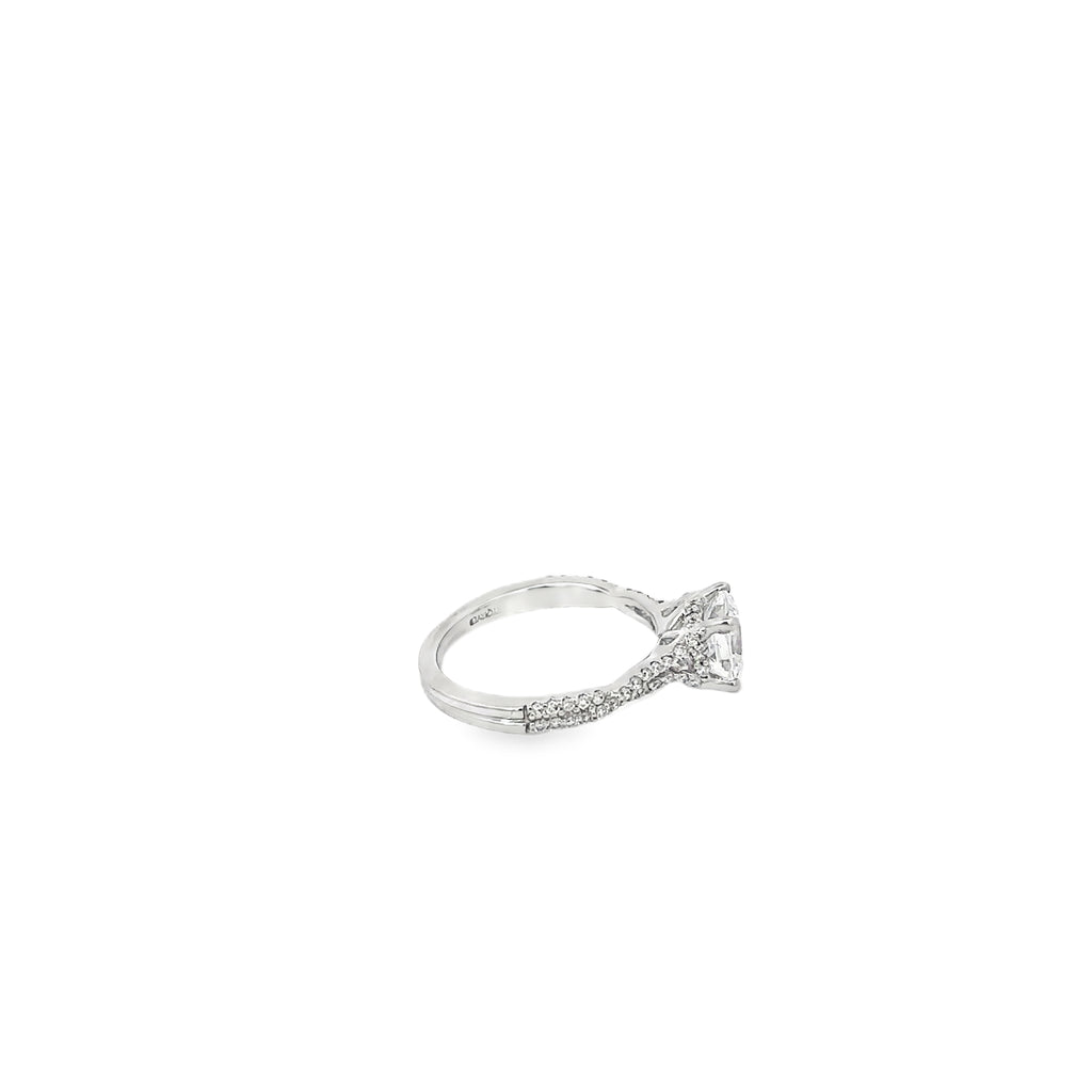 14K White Gold Twist with a Hidden Halo