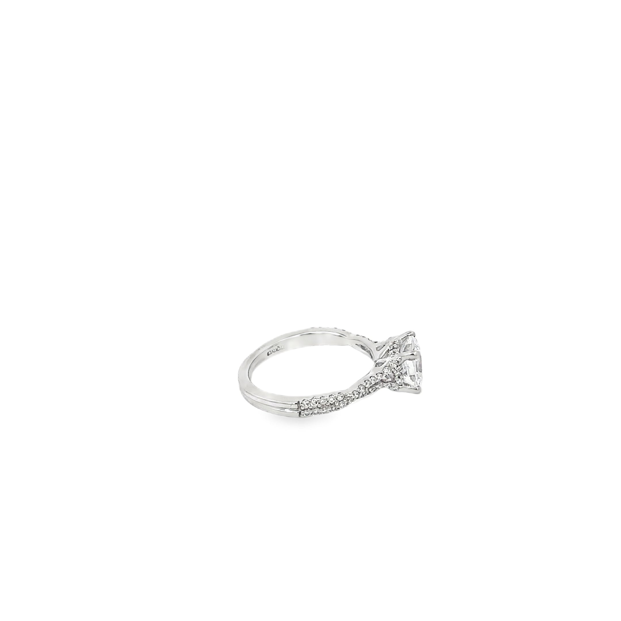 14K White Gold Twist with a Hidden Halo