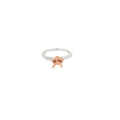14K White and Rose Gold Contemporary Rope Solitaire Engagement Ring