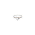 14K White and Rose Gold Channel Set Engagement Ring with Rope Accent