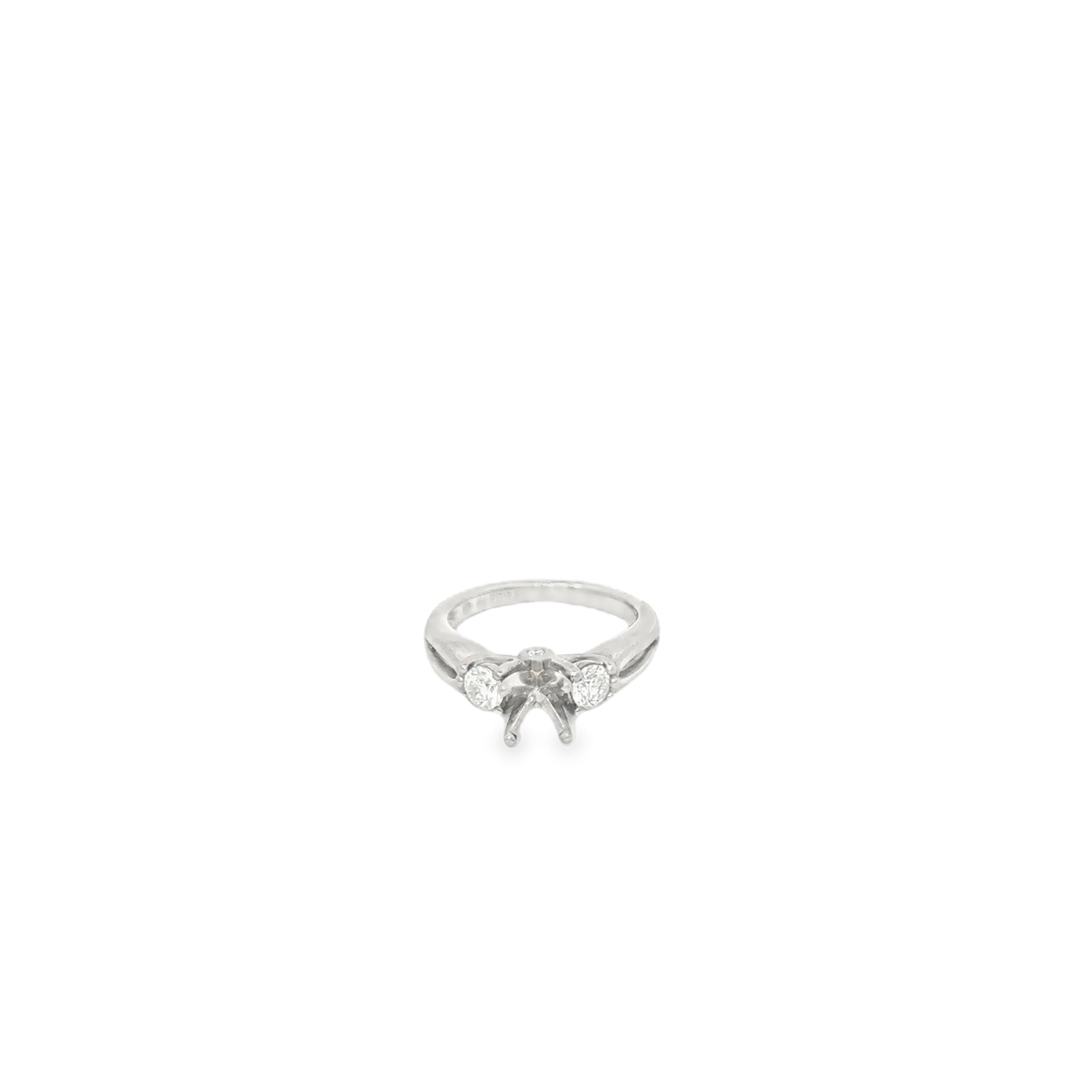 Palladium Split Shank Diamond Engagement Ring