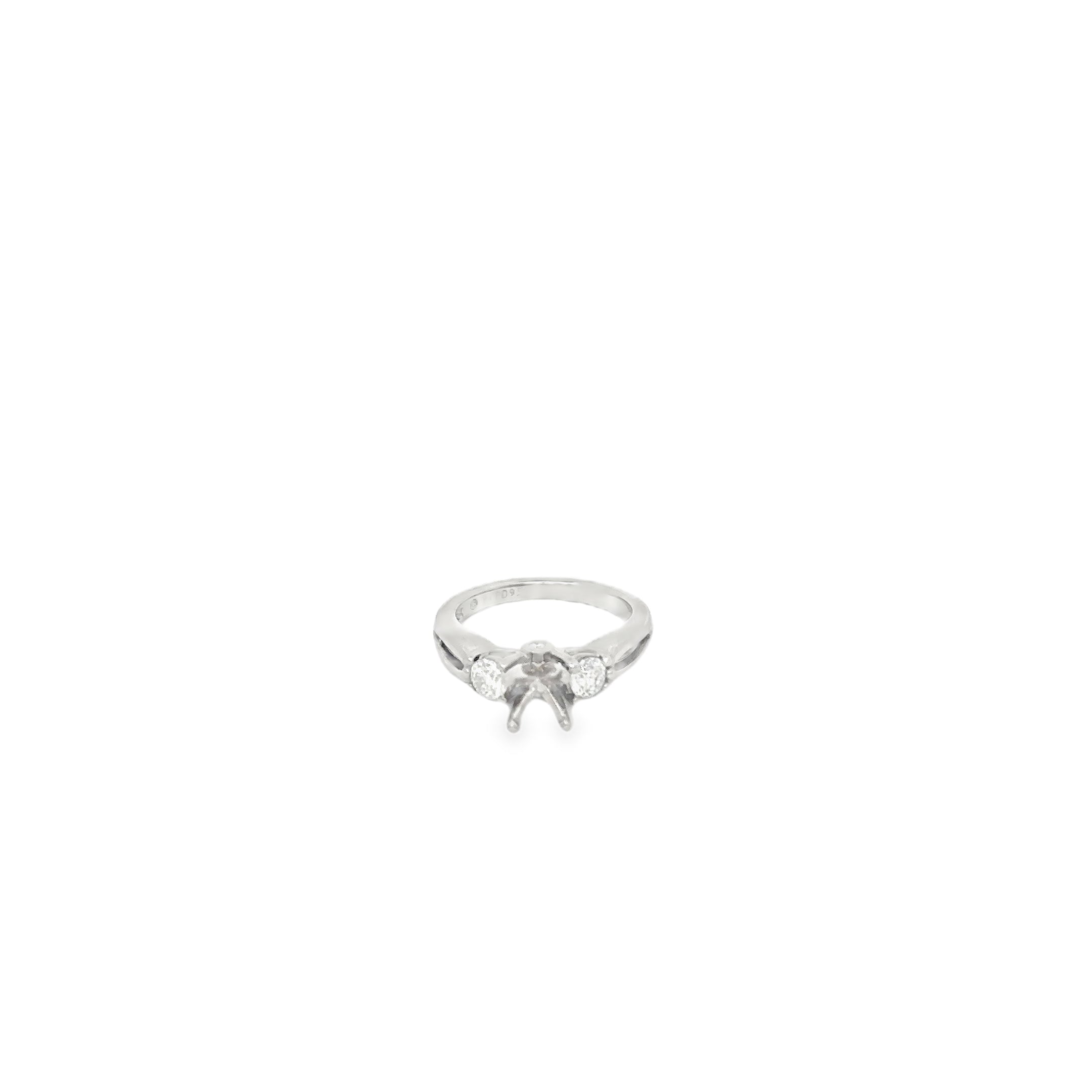 Palladium Split Shank Diamond Engagement Ring