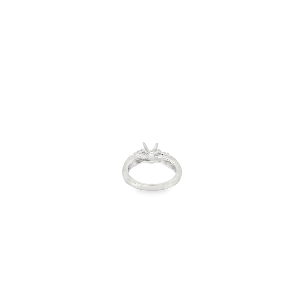 Palladium Split Shank Diamond Engagement Ring