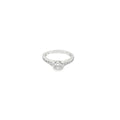 Platinum Half Bezel Engagement Ring with Channel Set Diamonds