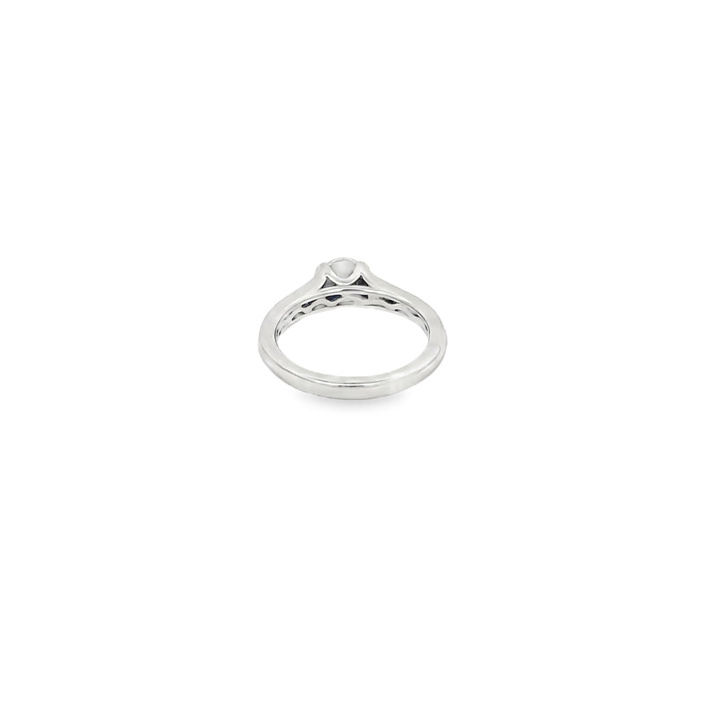 Platinum Half Bezel Engagement Ring with Channel Set Diamonds