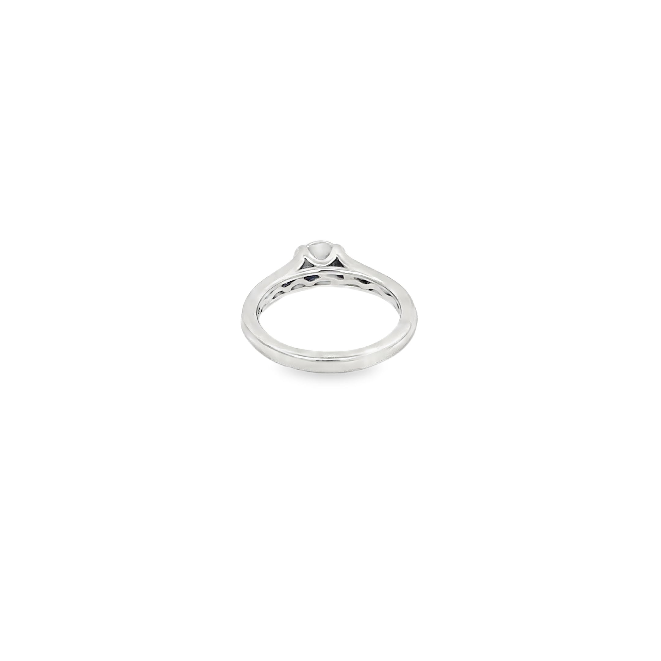 Platinum Half Bezel Engagement Ring with Channel Set Diamonds