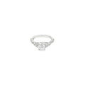 14K White Gold Vintage Inspired Engraved 3 Stone Engagement Ring