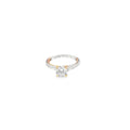 14K White and Rose Gold Contemporary Rope Solitaire Engagement Ring