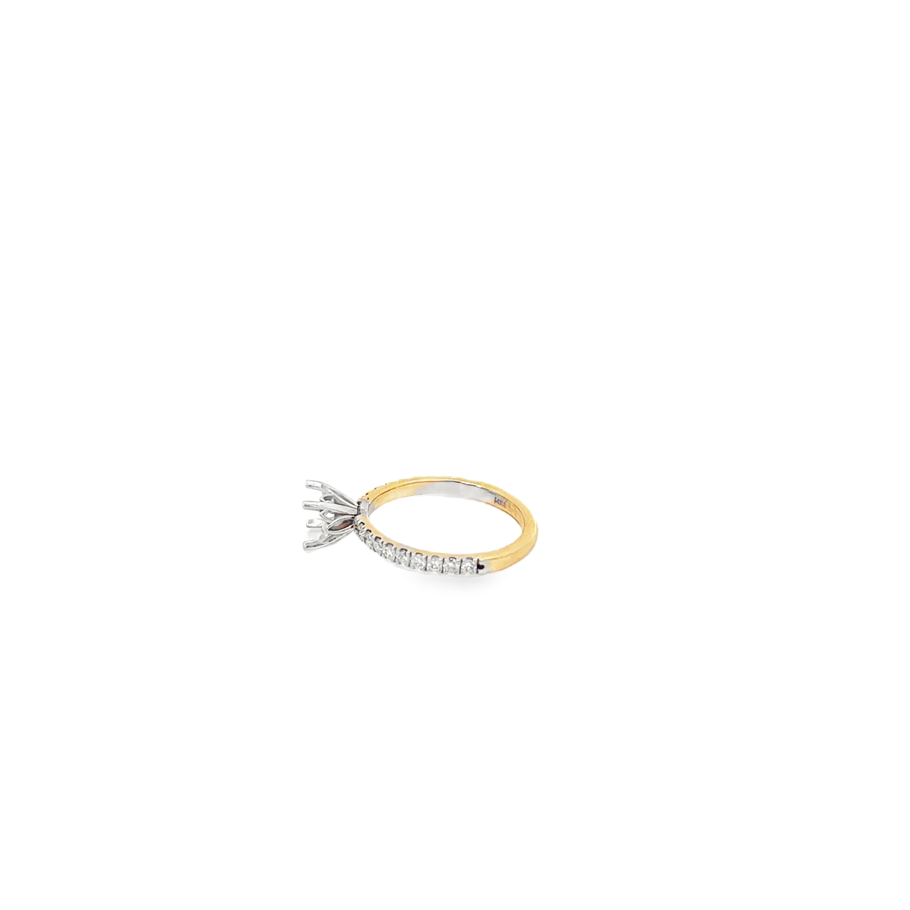 14K Yellow Gold Prong Set Engagement Ring