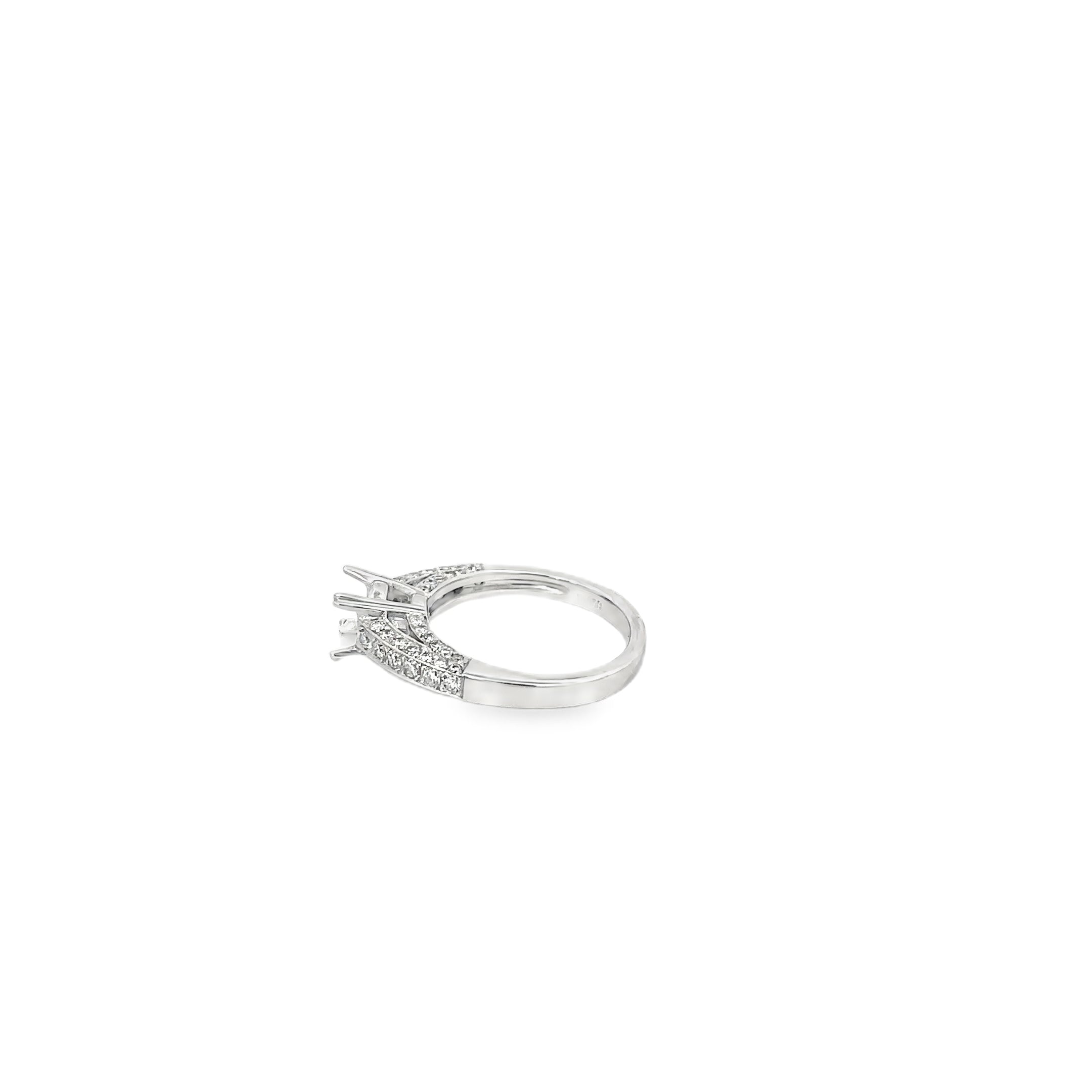 Platinum Solitaire with Pave Diamonds