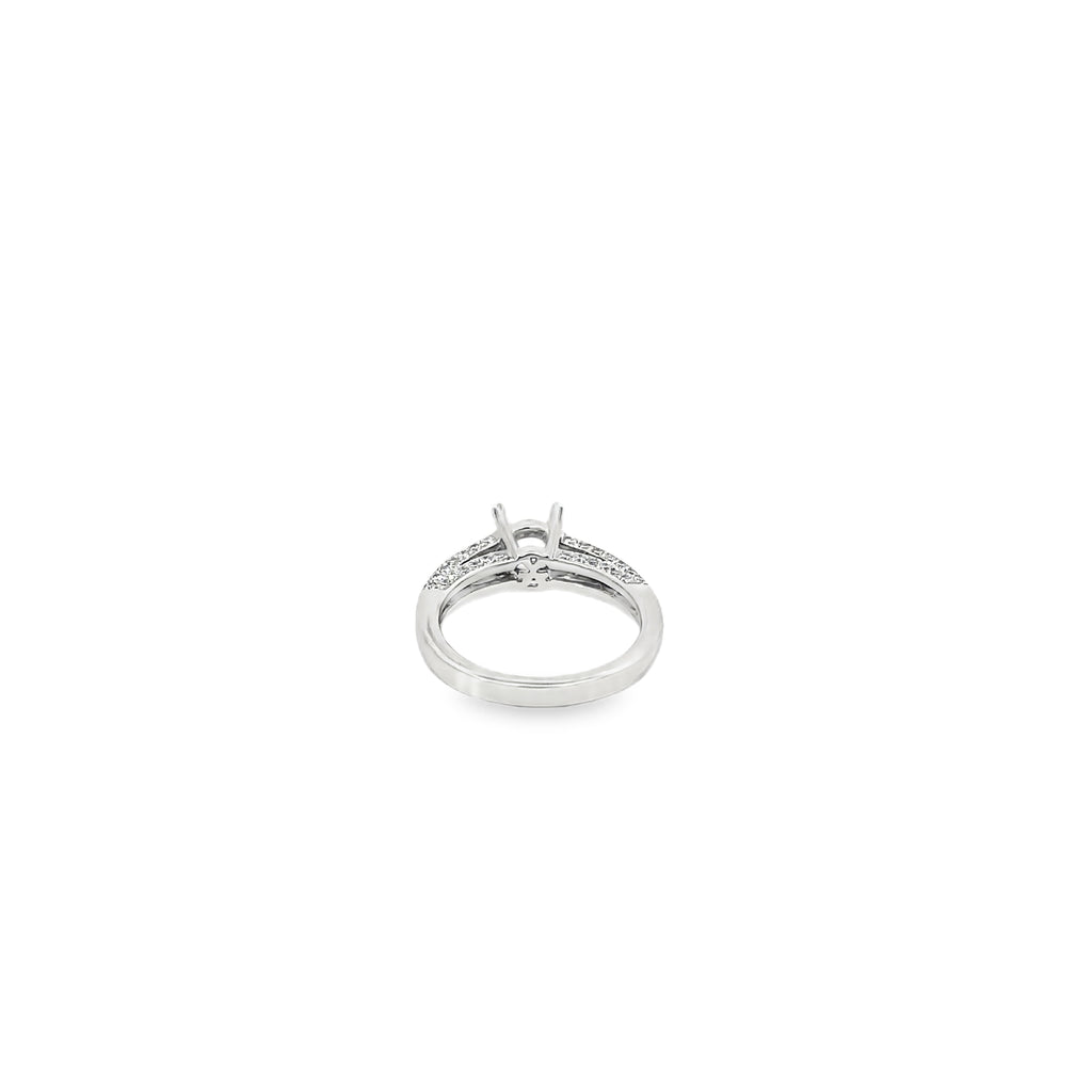 Platinum Solitaire with Pave Diamonds