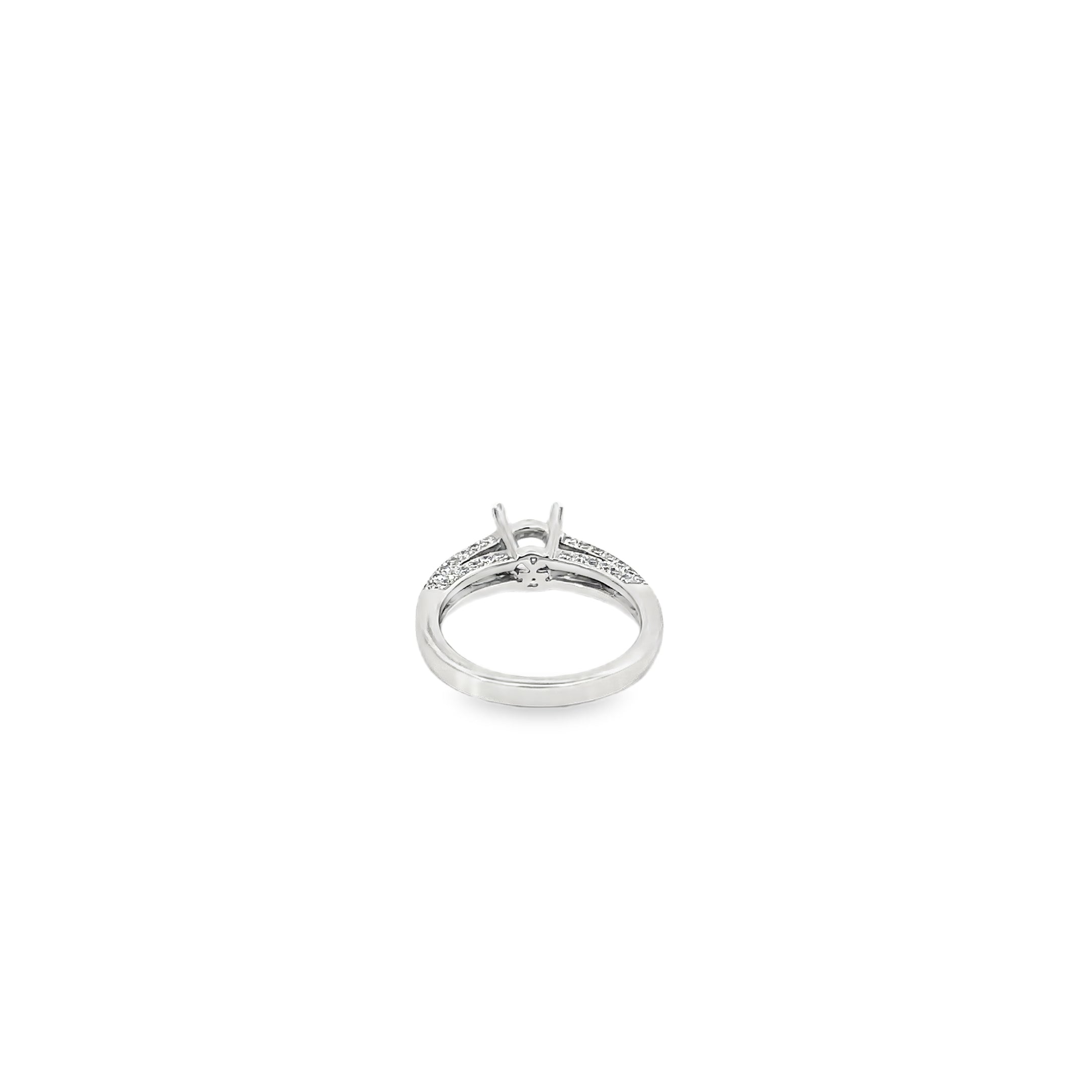 Platinum Solitaire with Pave Diamonds