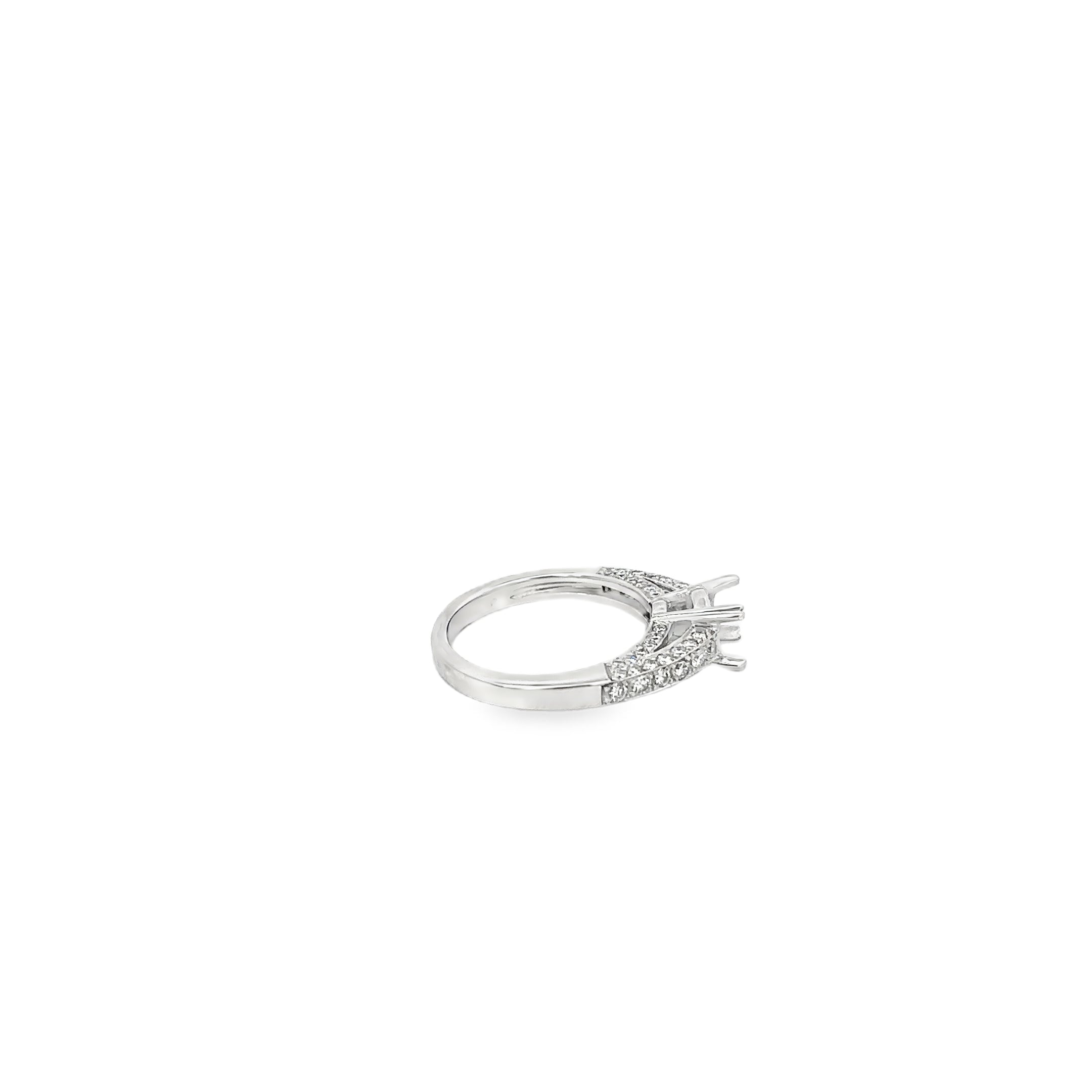 Platinum Solitaire with Pave Diamonds