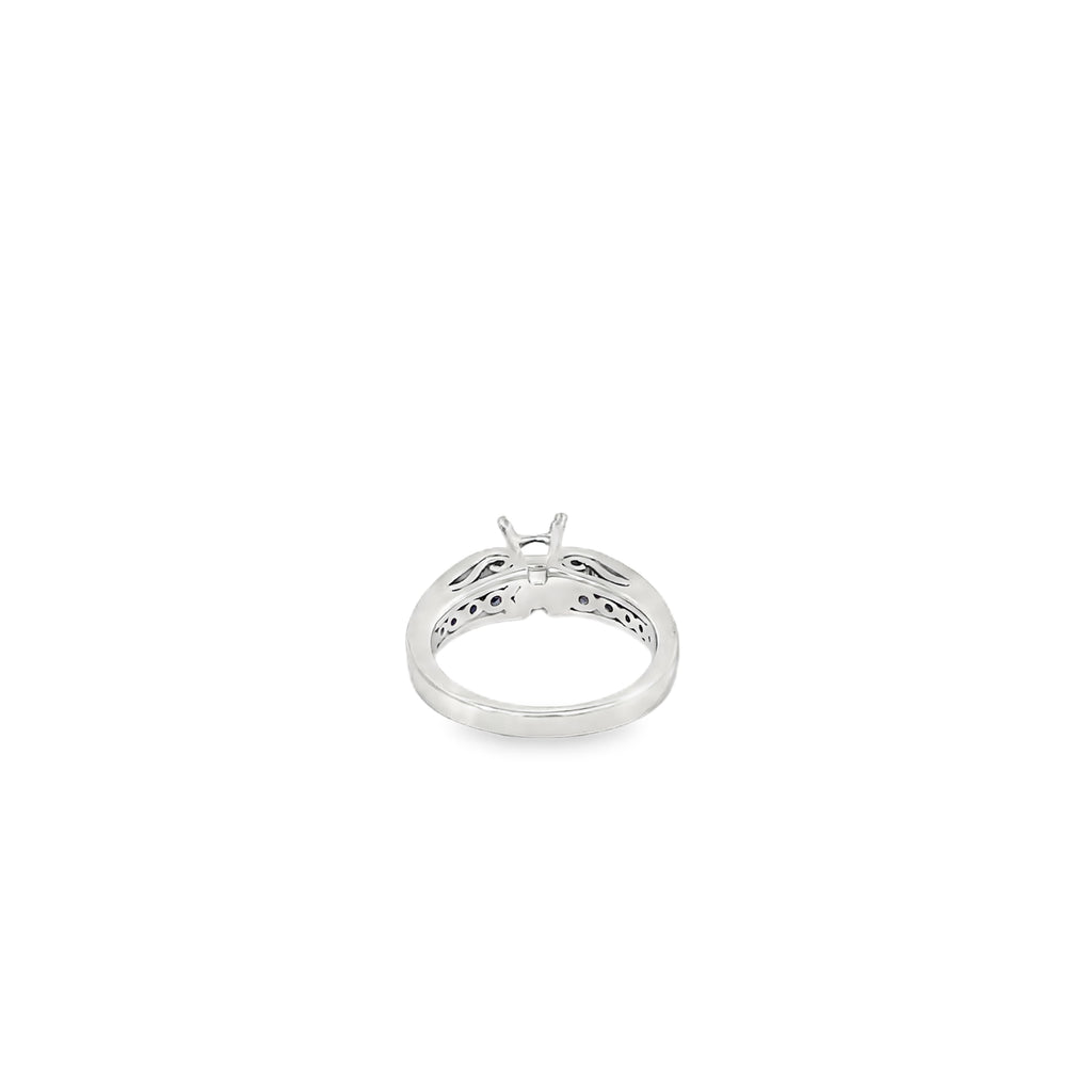 14K White Gold Baguette Channel Set Engagement Ring