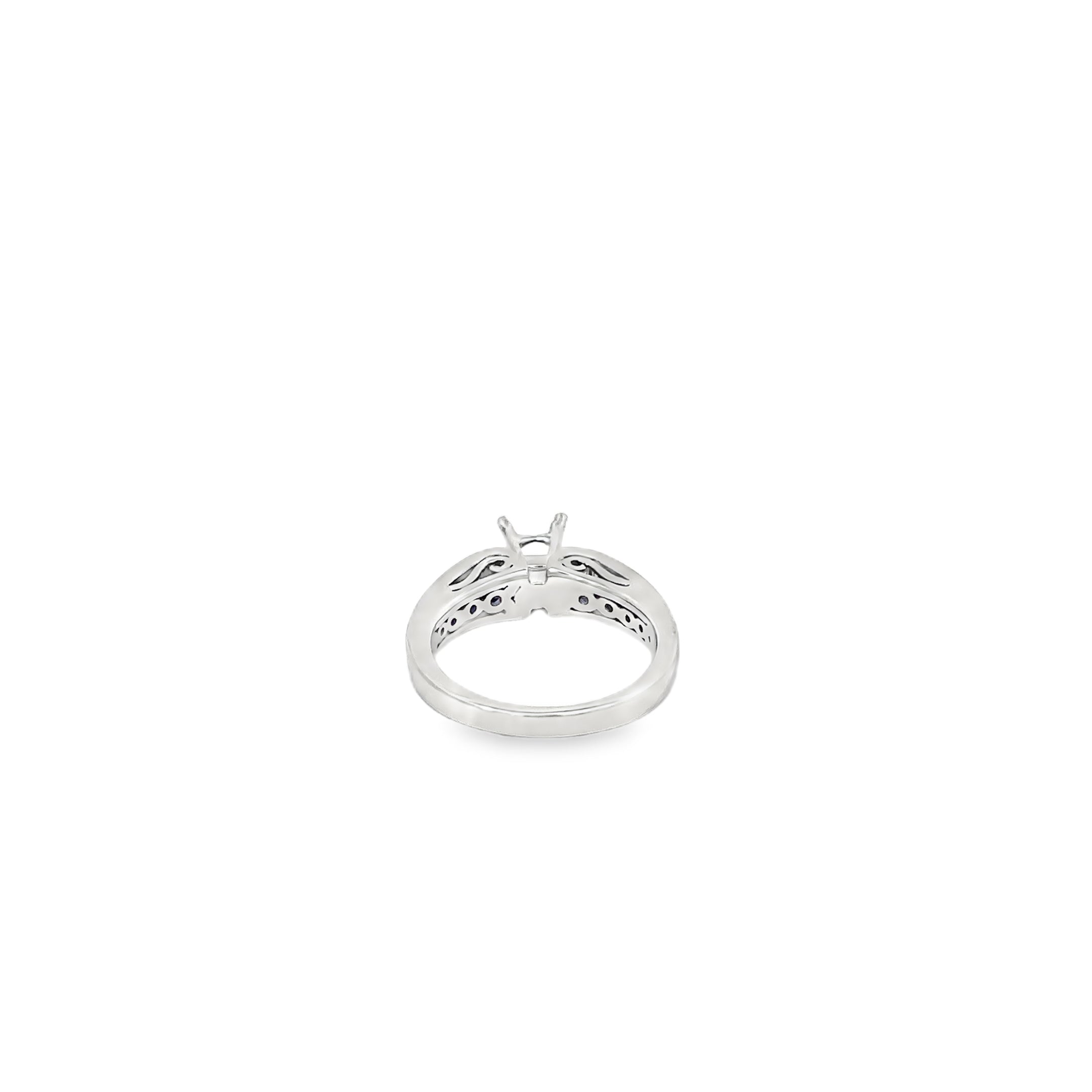 14K White Gold Baguette Channel Set Engagement Ring