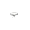 14K White Gold 3 Sided Pave Engagement Ring