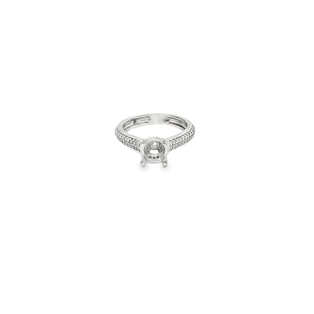 18K White Gold Micro Pave Semi Mount