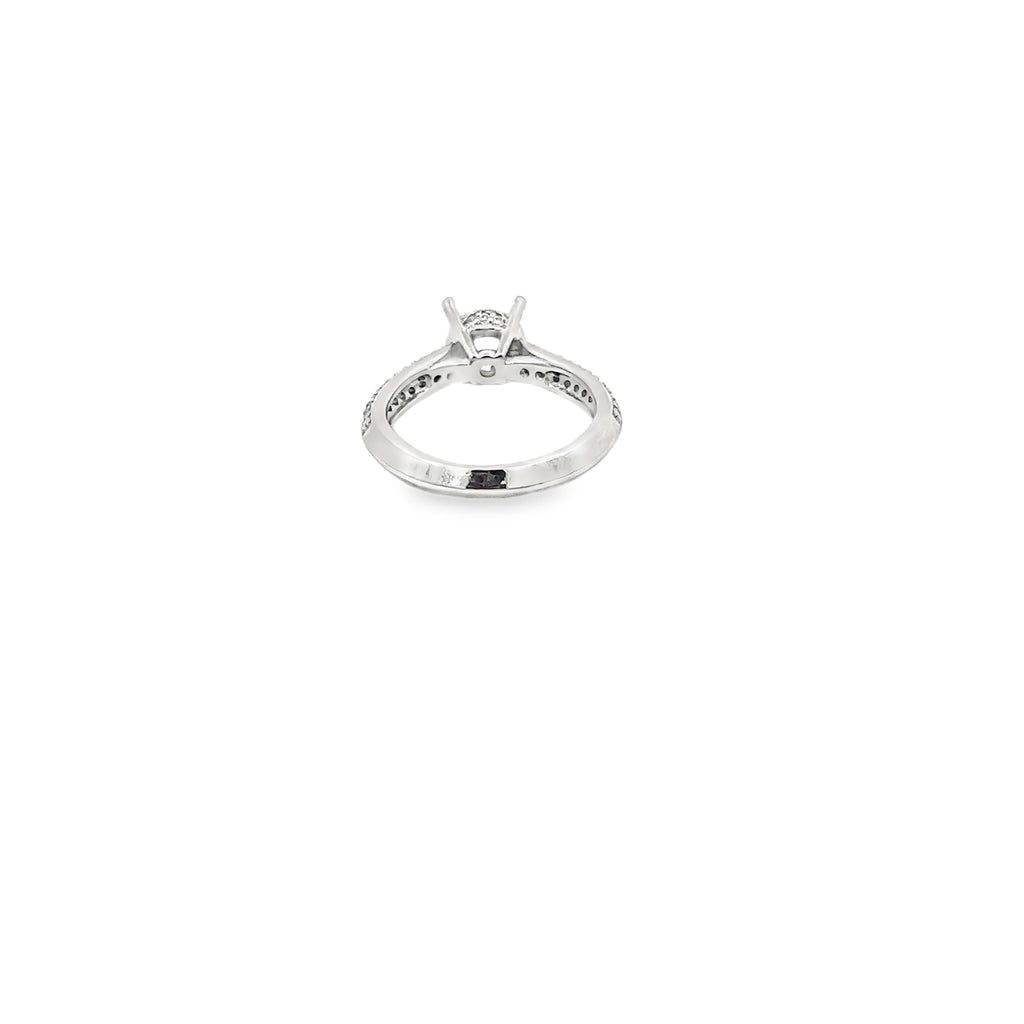 18K White Gold Micro Pave Semi Mount