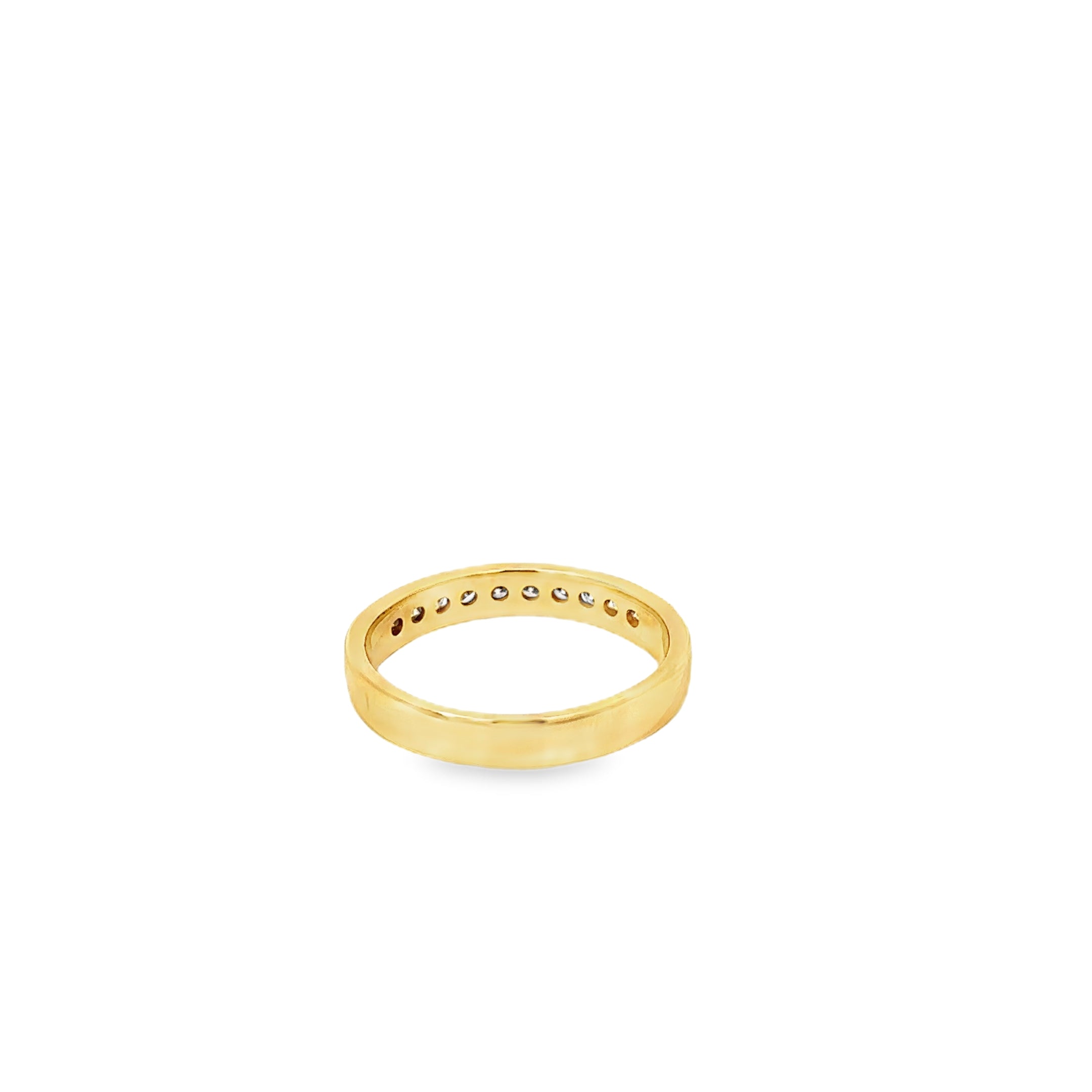 18K Yellow Gold Channel Set Diamond Gents Wedding Band