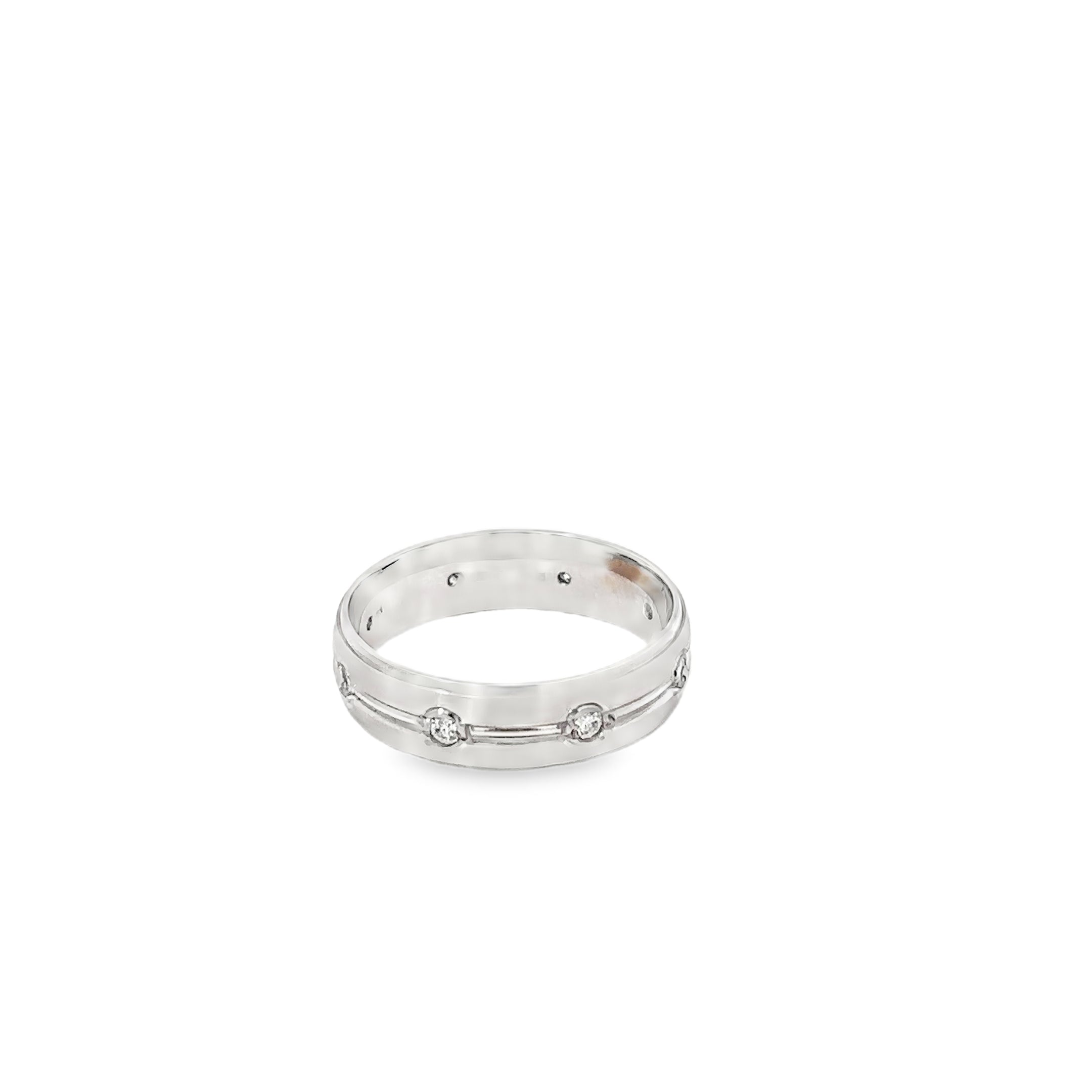 14K White Gold Gents Eternity Band