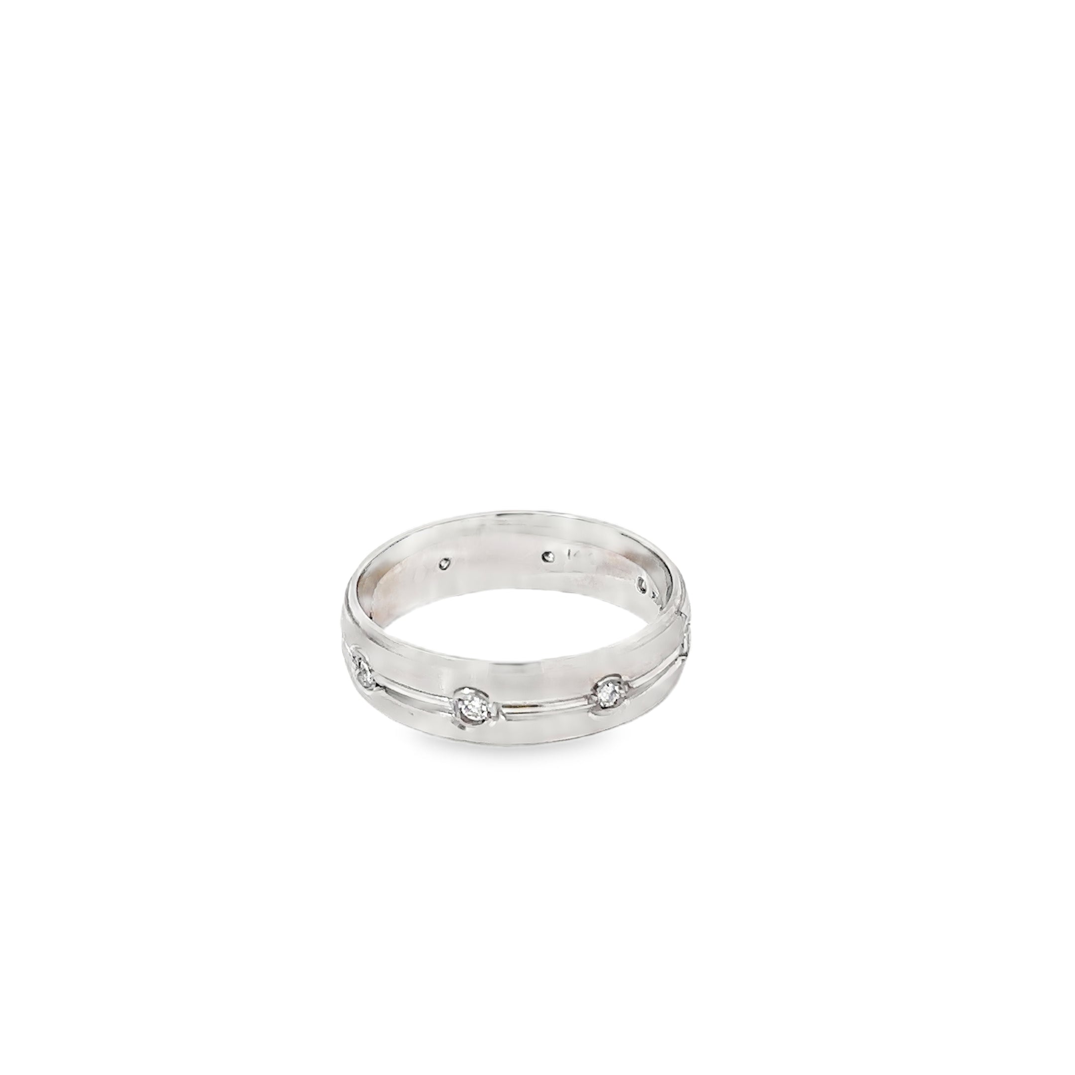 14K White Gold Gents Eternity Band