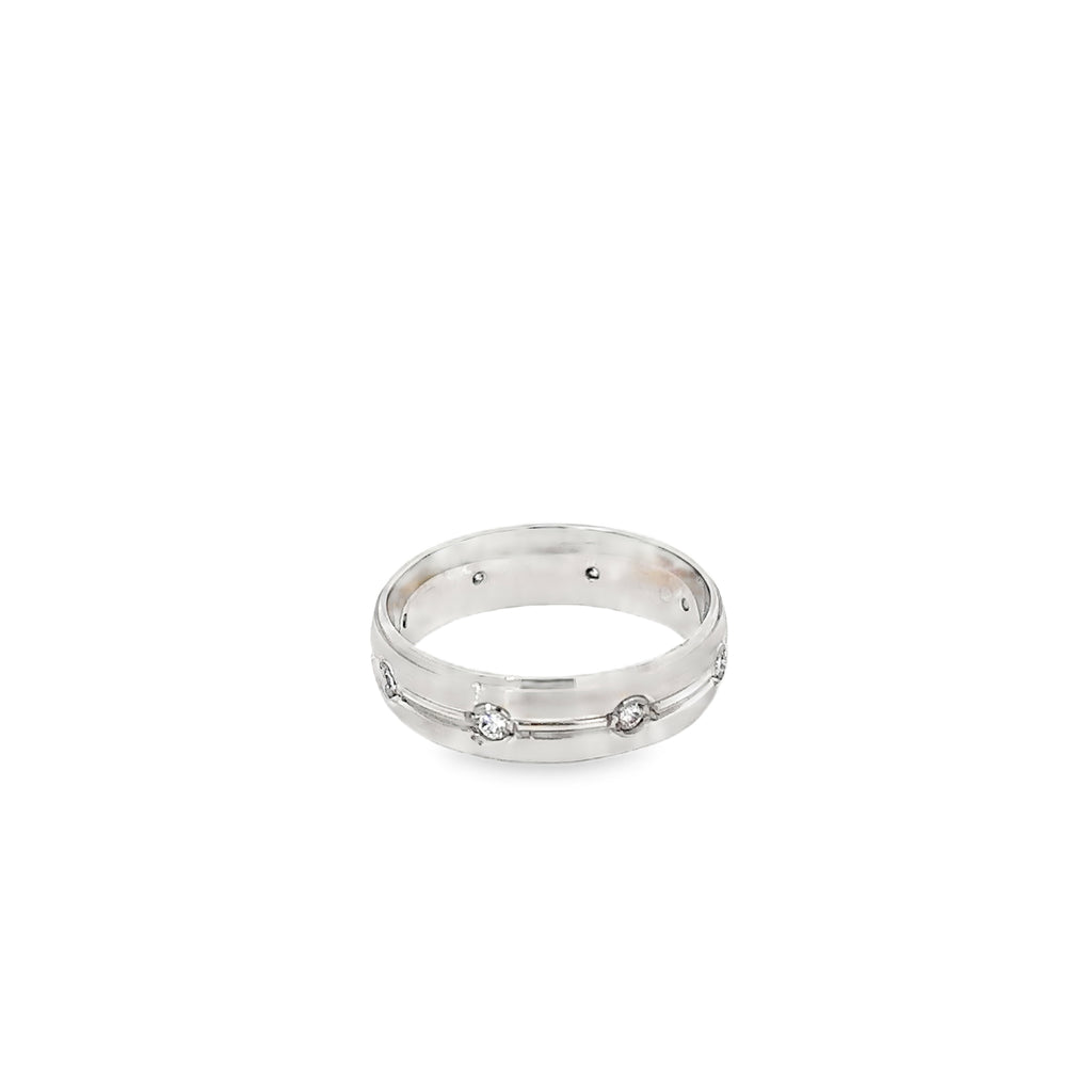 14K White Gold Gents Eternity Band