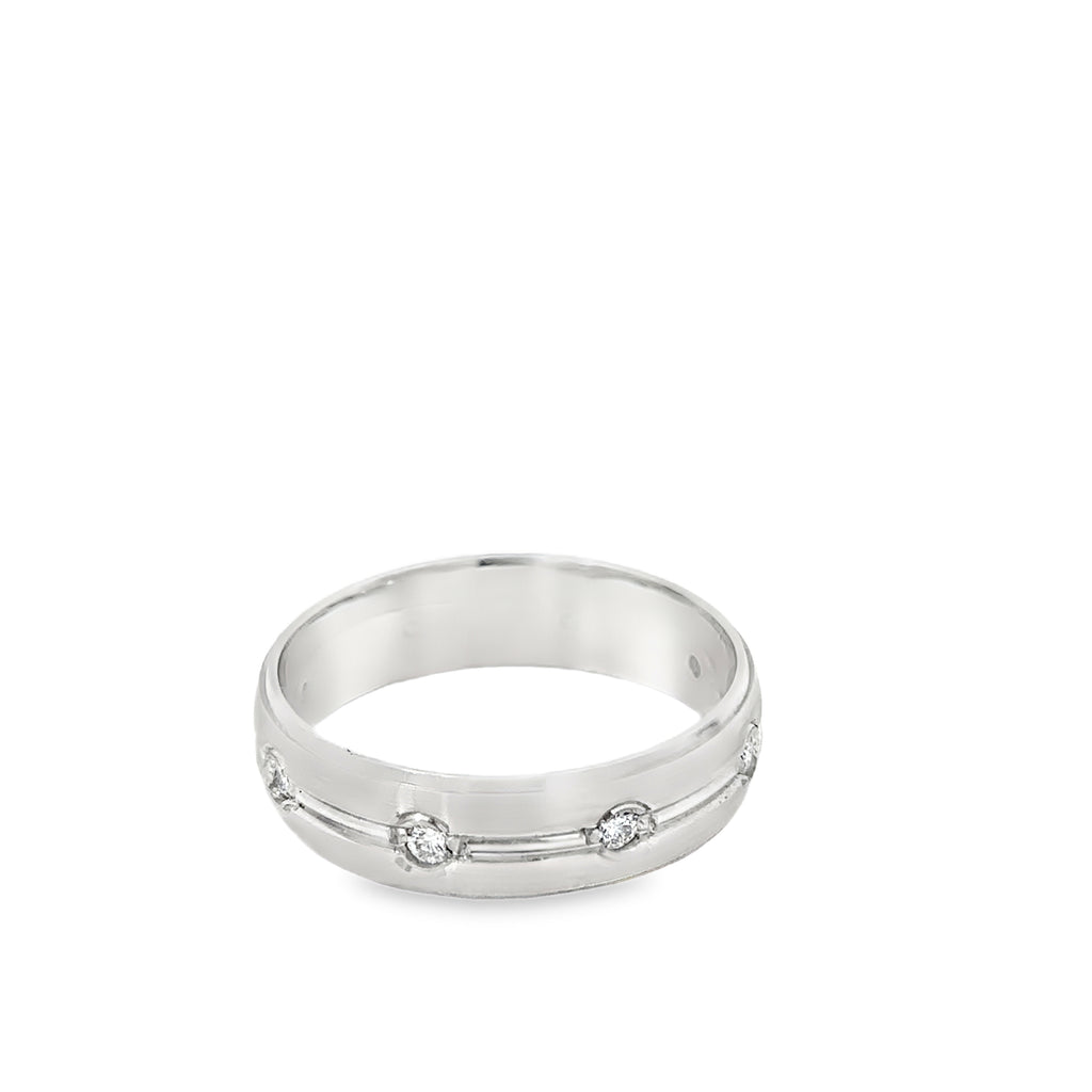 14K White Gold Gents Eternity Band