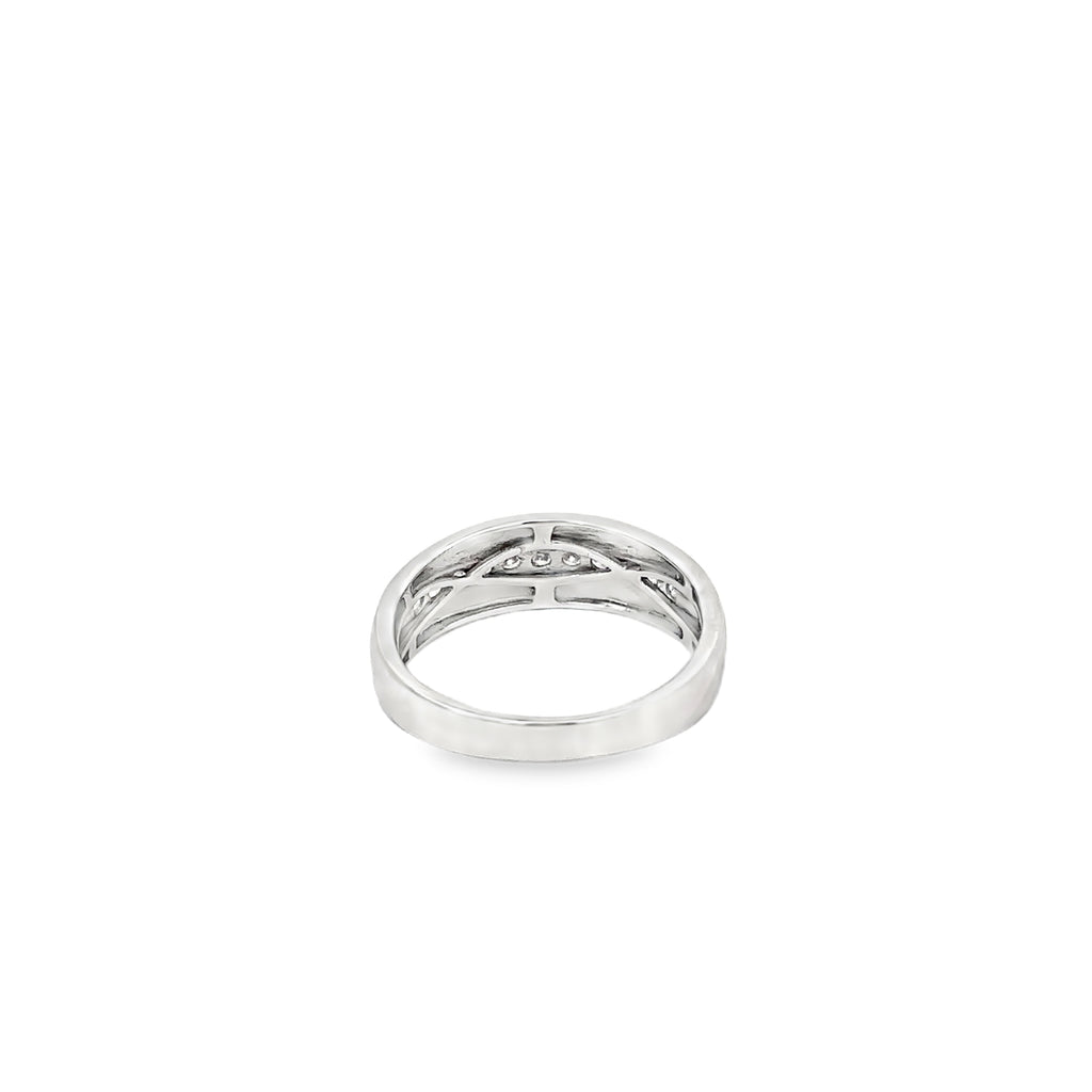 14K White Gold Gents Diamond Wedding Band