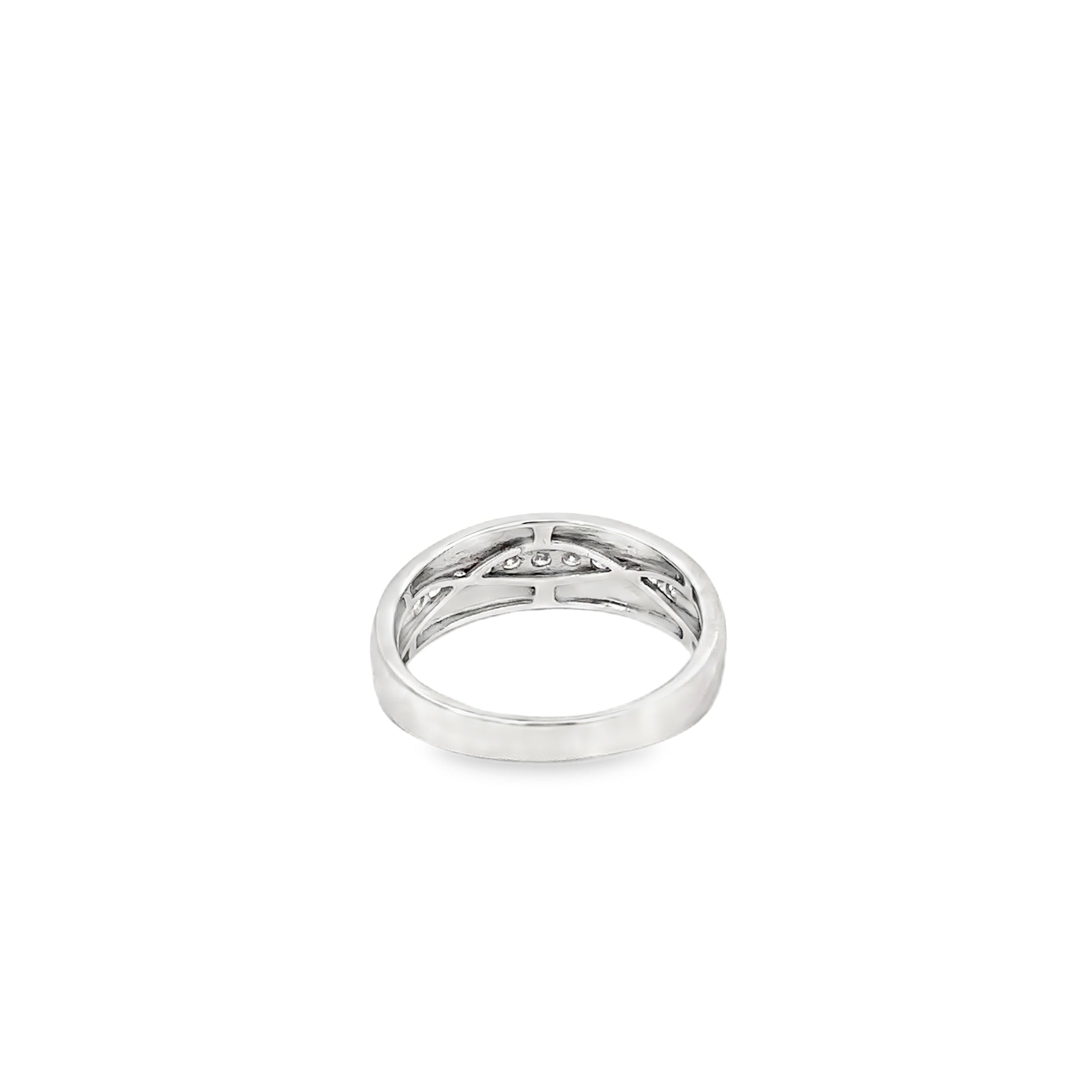 14K White Gold Gents Diamond Wedding Band