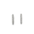 18K White Gold Pave Diamond Encrusted Hoop Earrings
