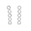 18K White Gold Pave Diamond Circle Earrings with Post Backs