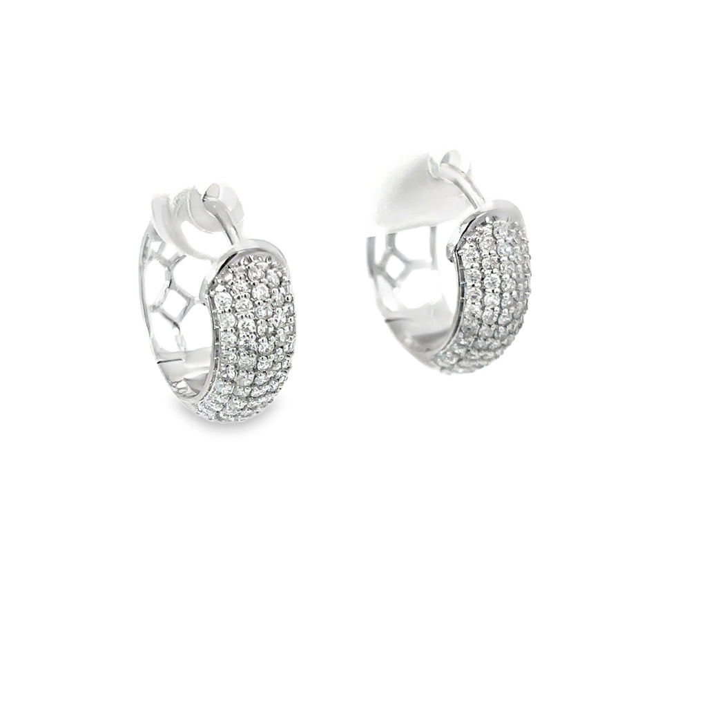 14K White Gold Diamond Pave Hugs