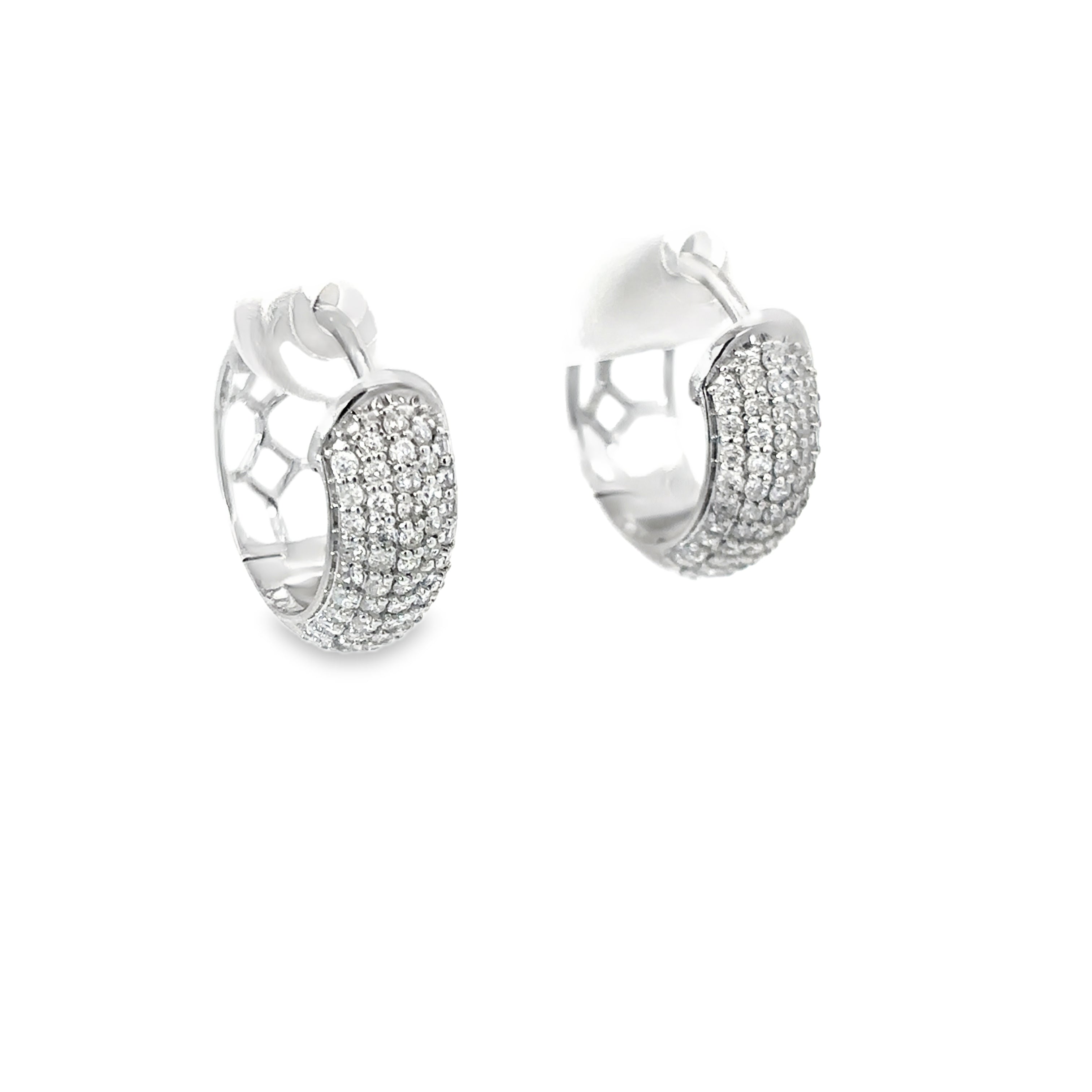 14K White Gold Diamond Pave Hugs
