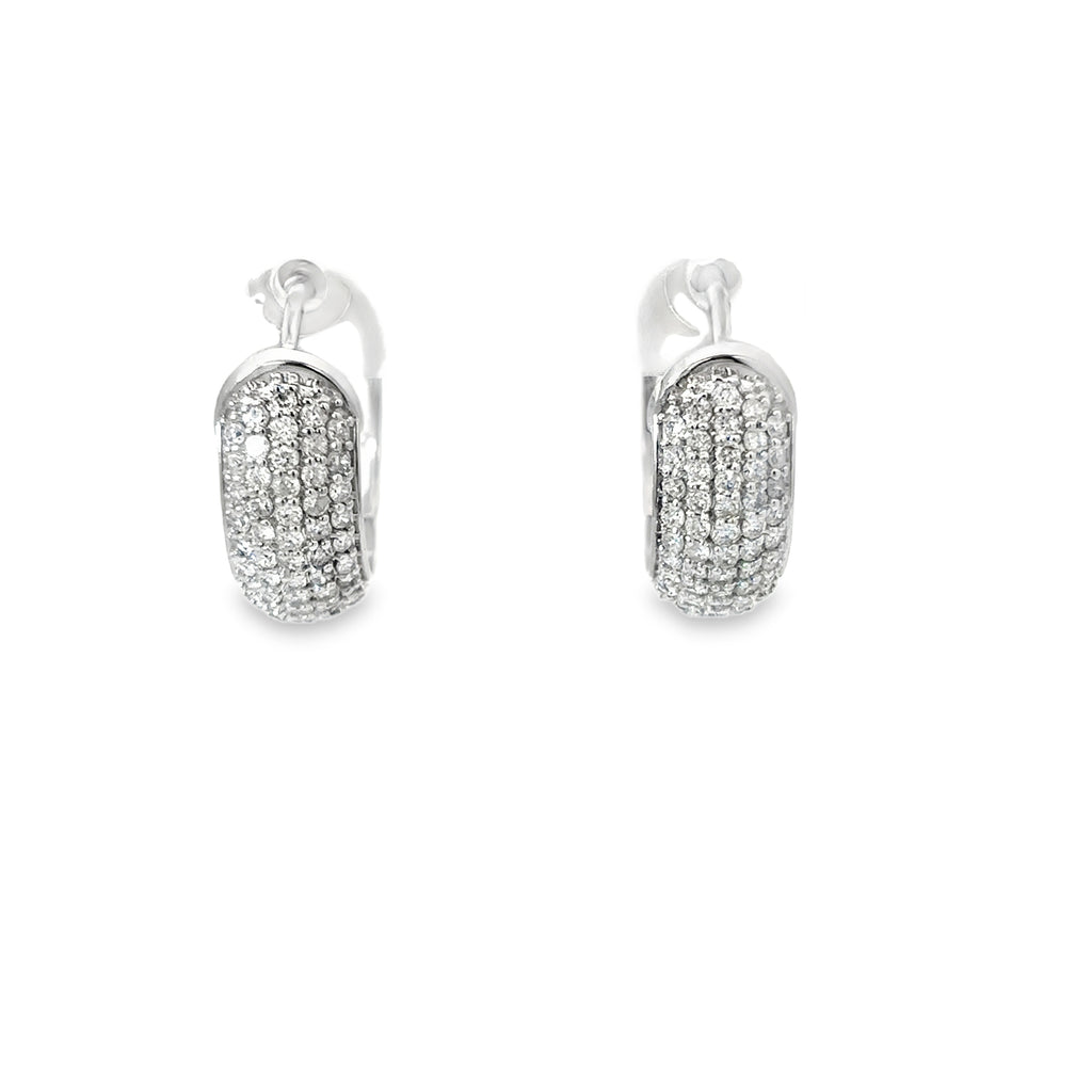 14K White Gold Diamond Pave Hugs
