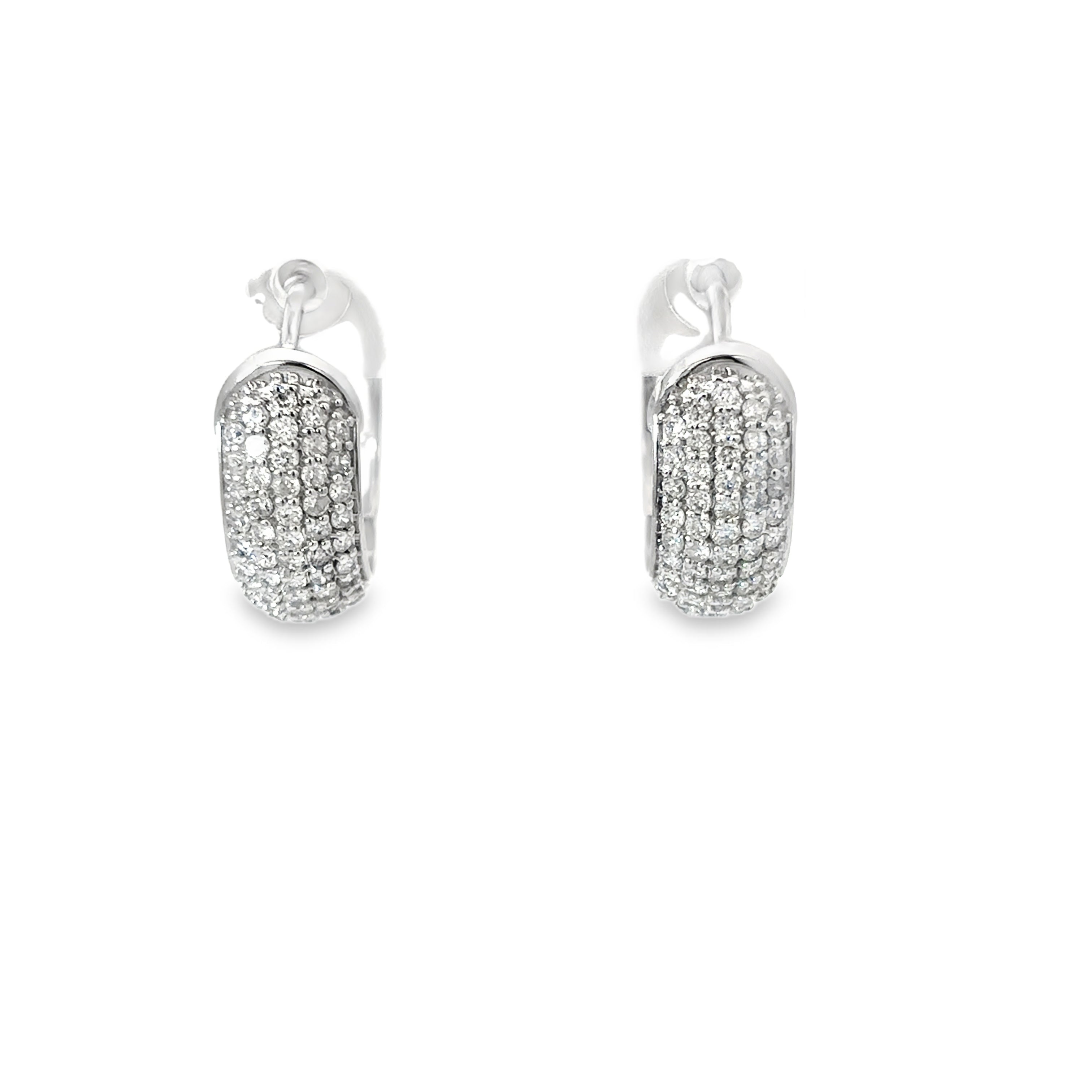 14K White Gold Diamond Pave Hugs