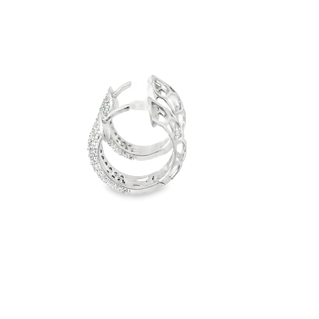 14K White Gold Diamond Pave Hugs