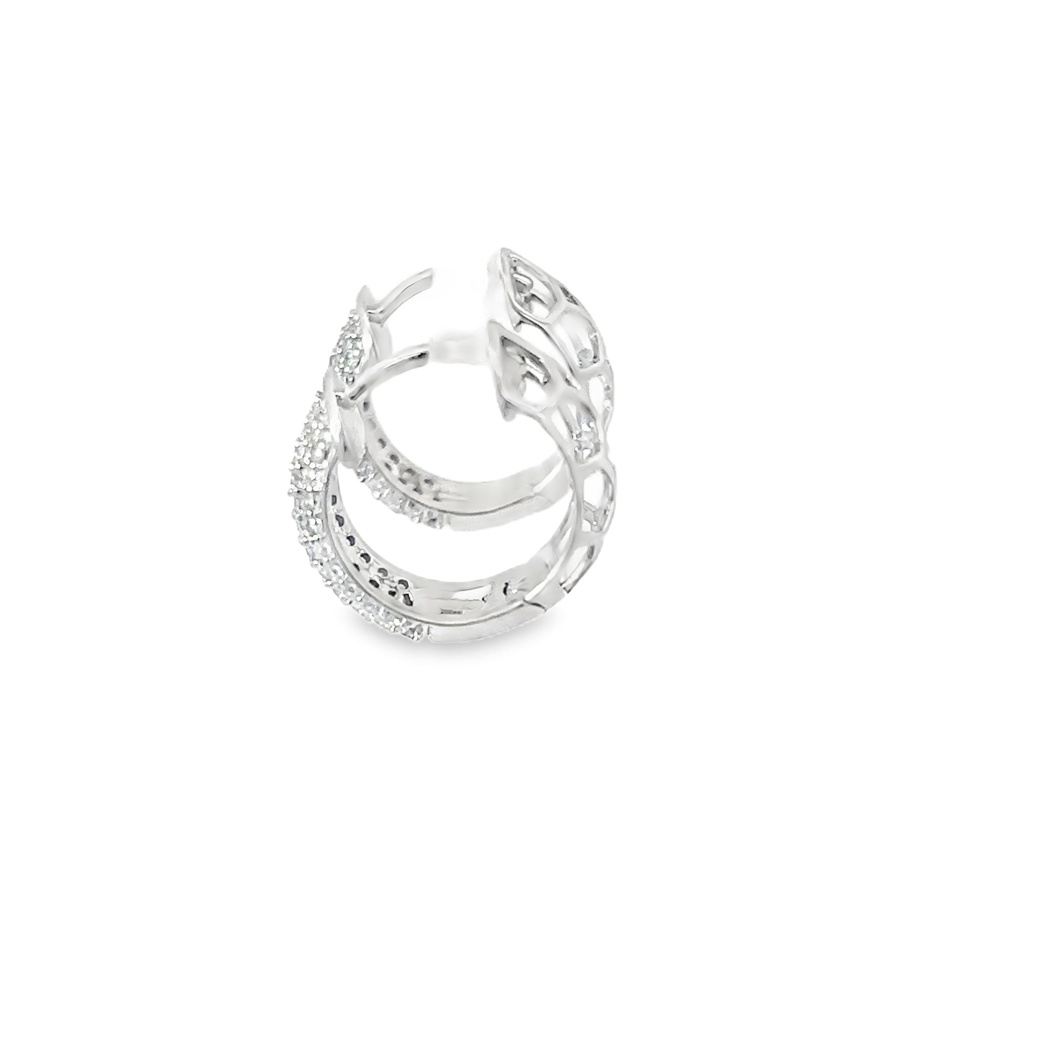 14K White Gold Diamond Pave Hugs
