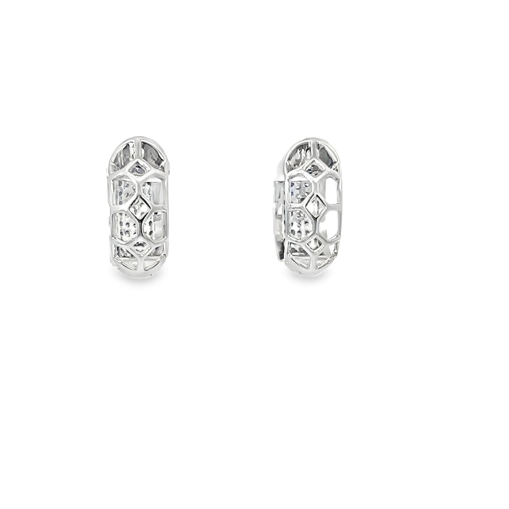 14K White Gold Diamond Pave Hugs