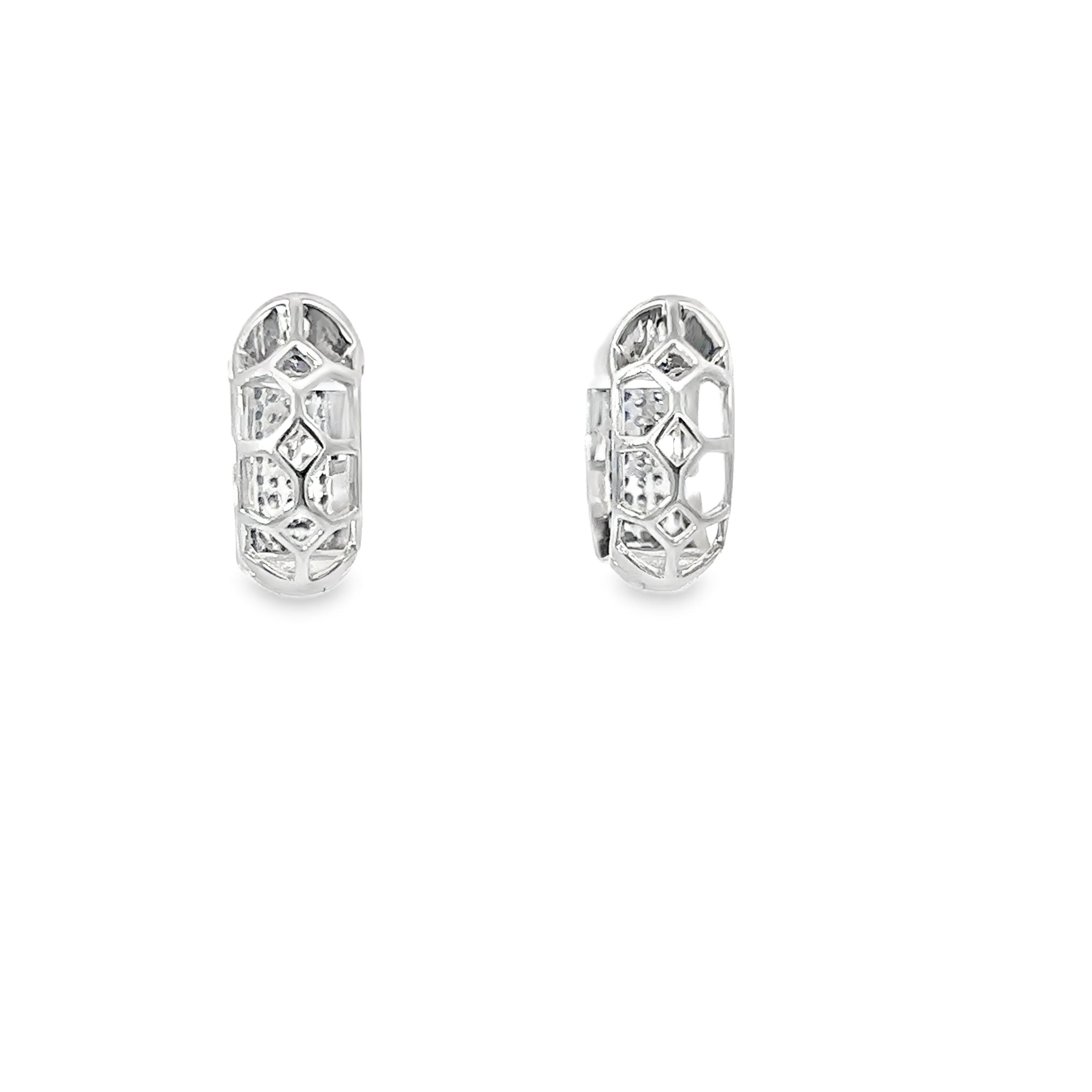 14K White Gold Diamond Pave Hugs