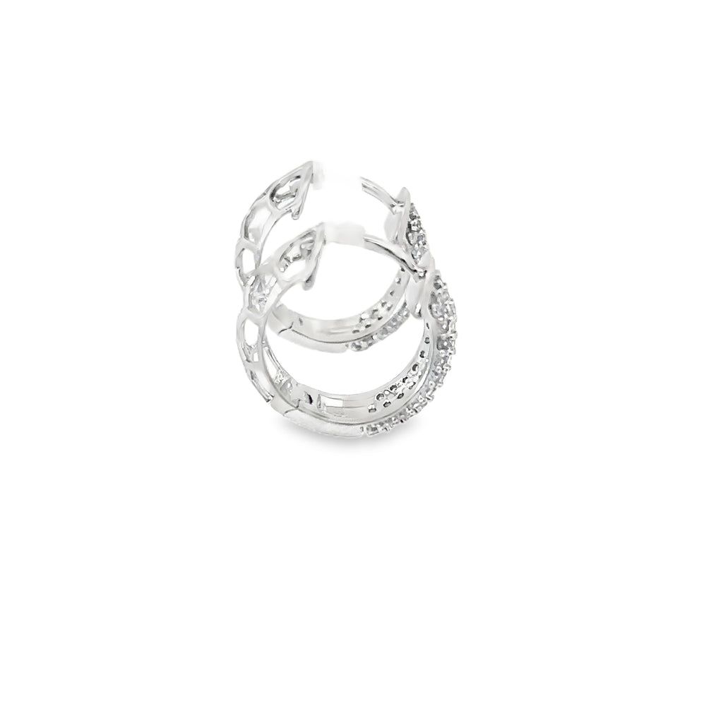 14K White Gold Diamond Pave Hugs