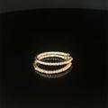 14K Yellow Gold In Out Diamond Hoops with Shared Prongs