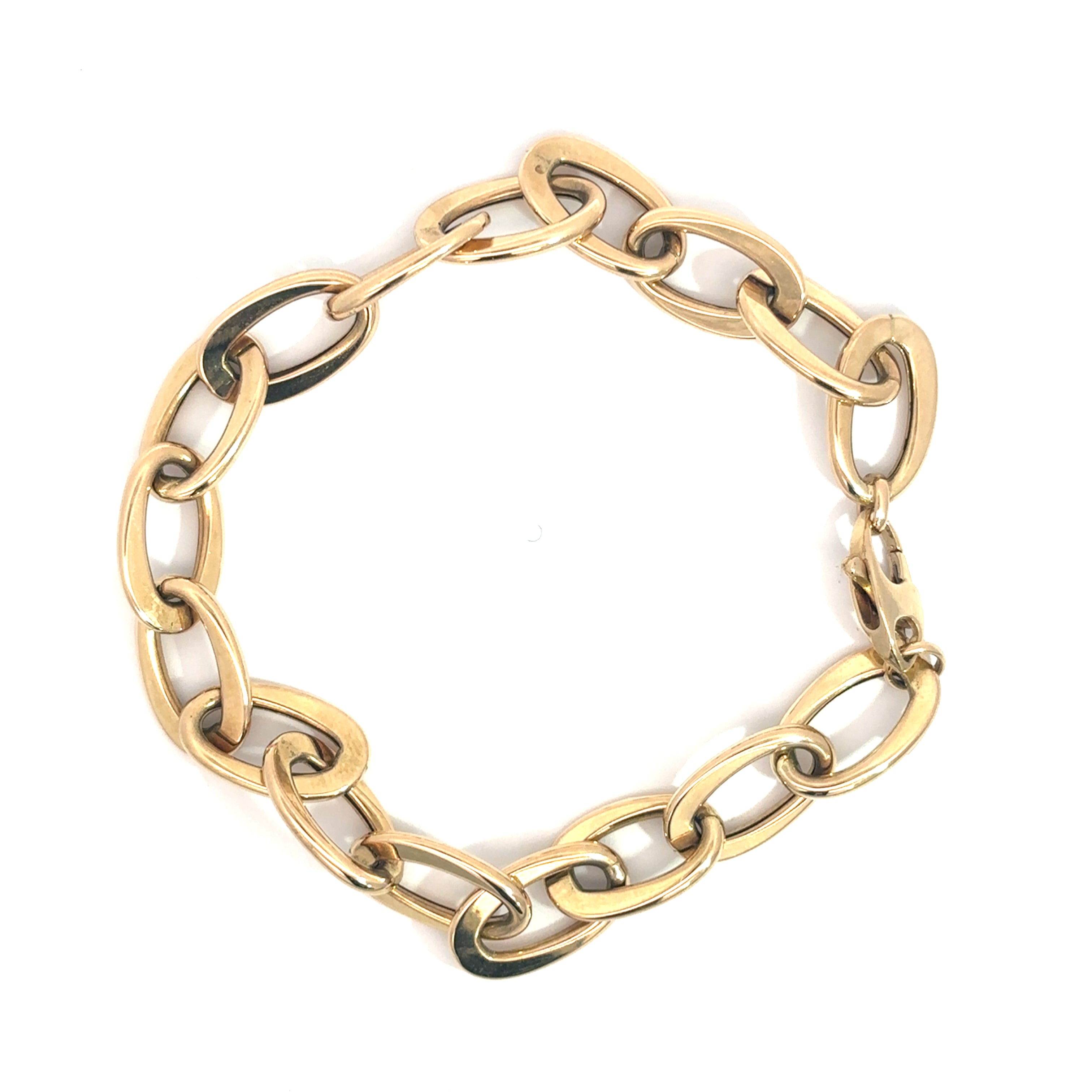 14K Yellow Gold Oval Link Bracelet